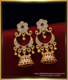 ERG1394 - Latest Collection One Gram Gold Bridal Wear Impon Earrings for Ladies 