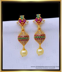 Erg1406 - New Model One Gram Gold Ruby Stone Jhumkas Earrings Designs for Girls