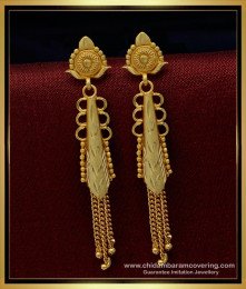 Erg1412 - One Gram Gold Daily Use Modern Long Earrings for Women 