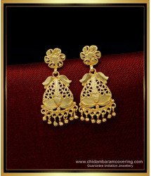 ERG1414 - Gold Plated Traditional Simple Gold Earrings Designs for Daily Use 
