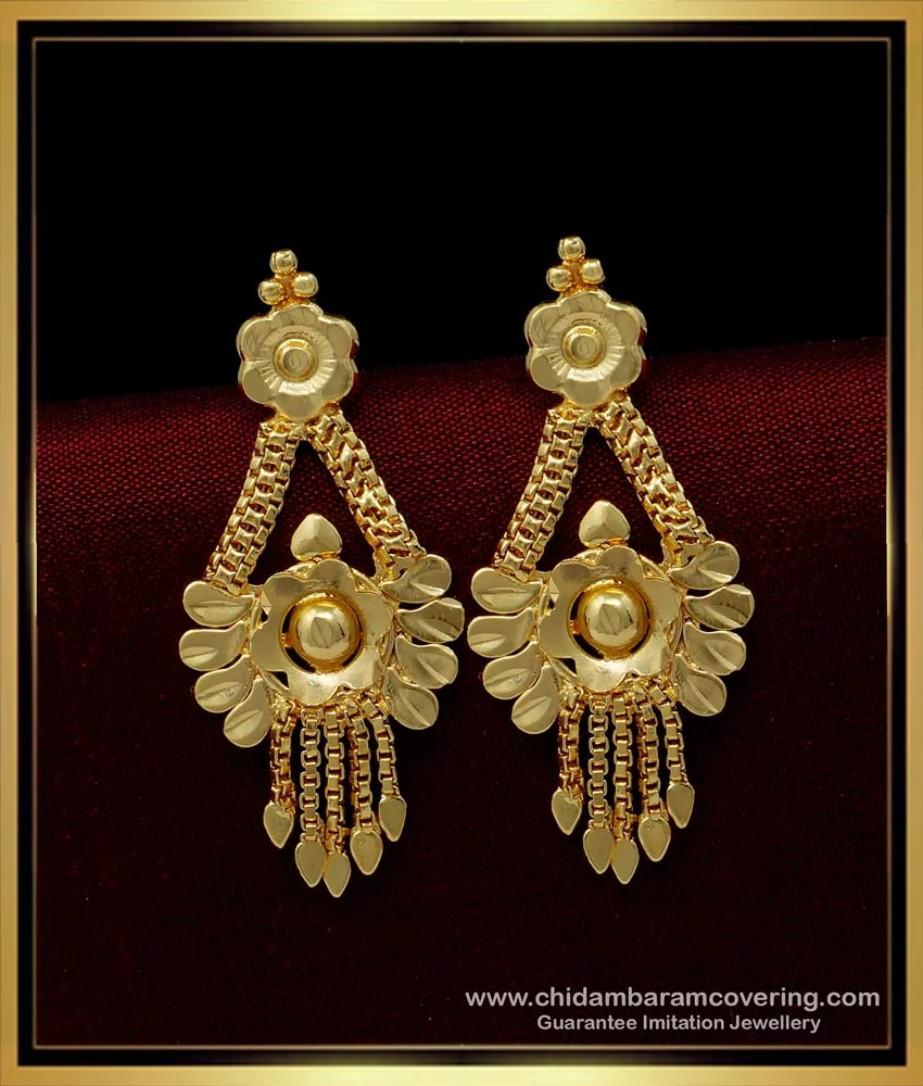 Buy Traditional Gold Earrings Design Simple Daily Use Earrings for ...