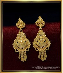 ERG1415 - Traditional Gold Earrings Designs Daily Use 1 Gram Gold Earrings for Women 
