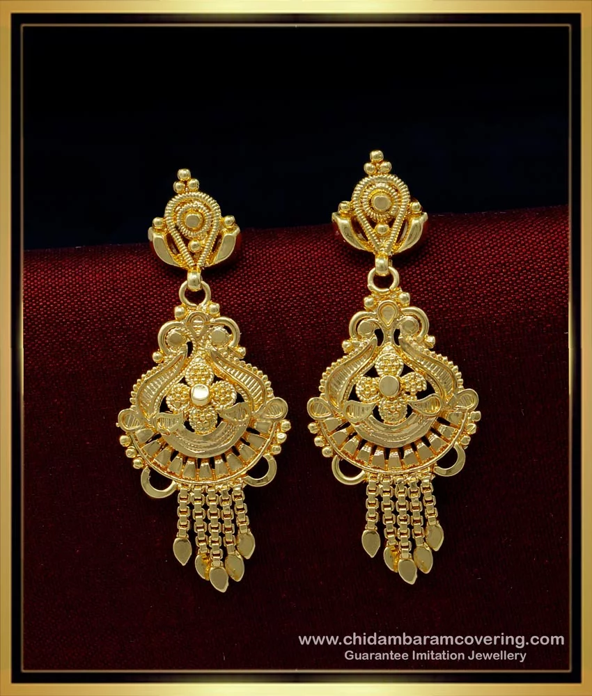 Buy Traditional Gold Earrings Designs Daily Use 1 Gram Gold ...