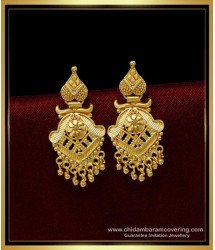ERG1418 - South Indian Latest Daily Wear Gold Earrings Designs for Women