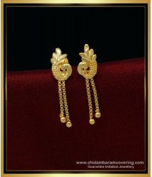 ERG1432 - Trendy Peacock Earrings Light Weight Simple Gold Earrings Design for Daily Use
