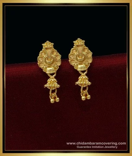 Gold tone Kundan with pearls earrings – Unavo