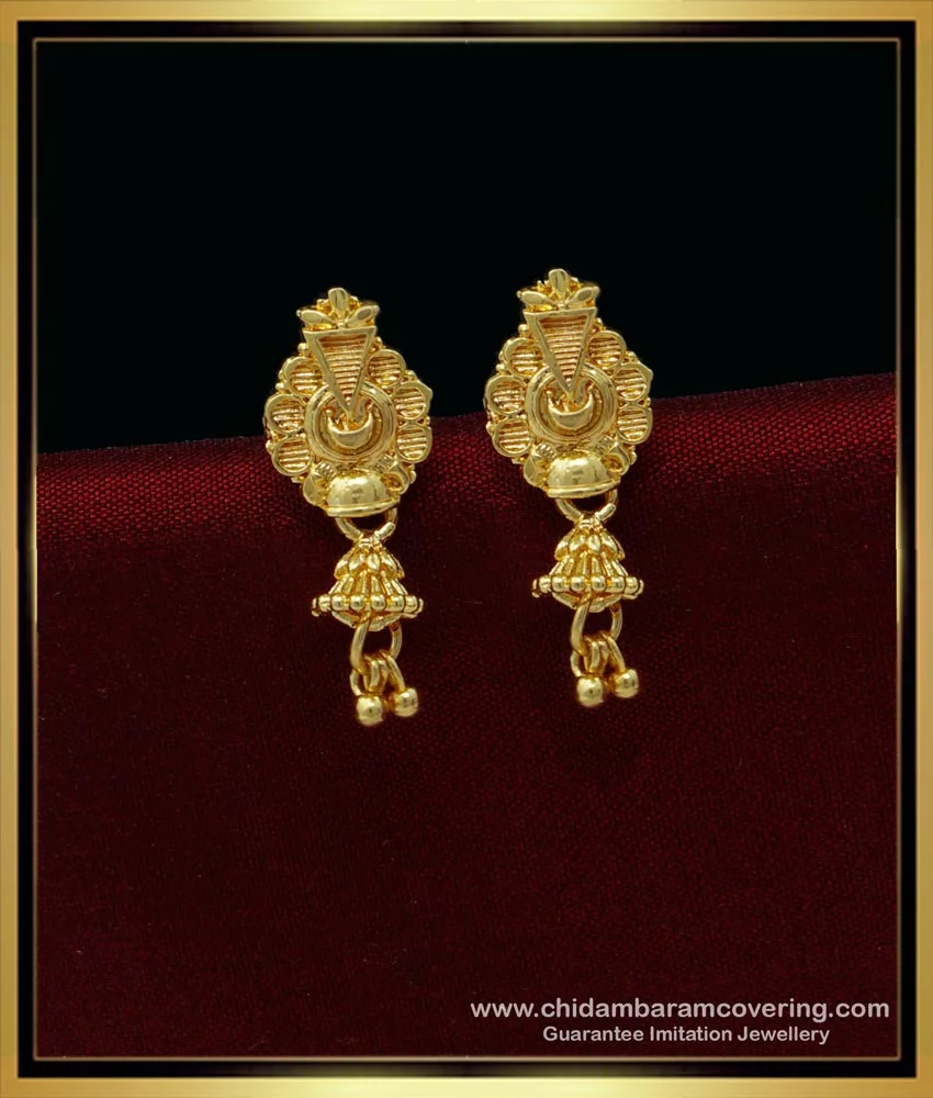24 K Gold Plated Stud Earrings Indian Asian Jewelry yellow Gold Earring ua2  | eBay
