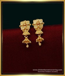 ERG1434 - Latest Gold Earrings Design Light Weight Daily Use Simple Stud Earrings