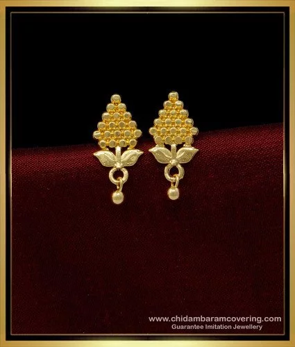 Graceful Floral Gold Stud Earrings
