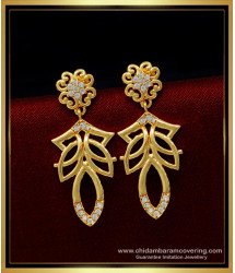 ERG1443 - One Gram Gold Plated White Stone Fancy Dangler Earrings for Women