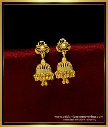 ERG1447 - One Gram Gold South Indian Jhumka Earrings Gold Jhumki Design for Girls