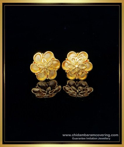 ERG1460 - Latest Daily Wear Stud Earrings Gold Designs South Indian Jewellery Online