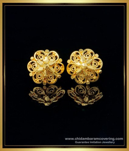 ERG1461 - Latest Flower Model Light Weight Daily Wear Women’s Stud Earrings Design Online