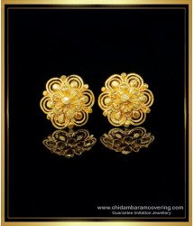 ERG1463 - Elegant Flower Model 1 Gram Gold Earrings New Design for Ladies 