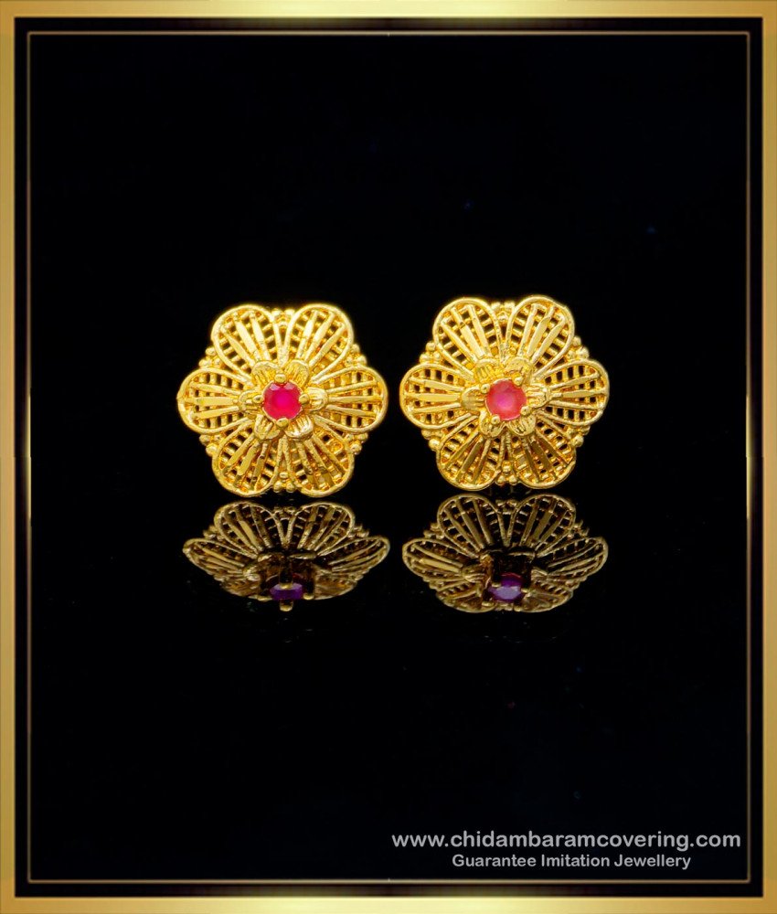 gold plated guaranteed earring, gold studs, one gram gold earring, gold studs, imitation jewelry,