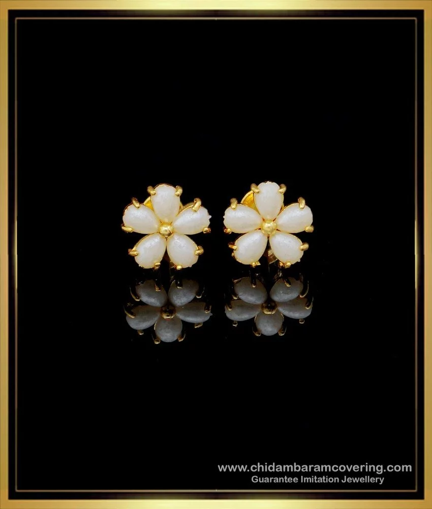 14K Gold Diamond Stud Earrings Flower Shape 0.82 carat-G,SI (G-H/SI1-SI2) –  Glitz Design