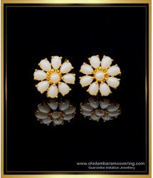 ERG1468 - Unique White Pearl Stud Earrings One Gram Gold Jewellery Online