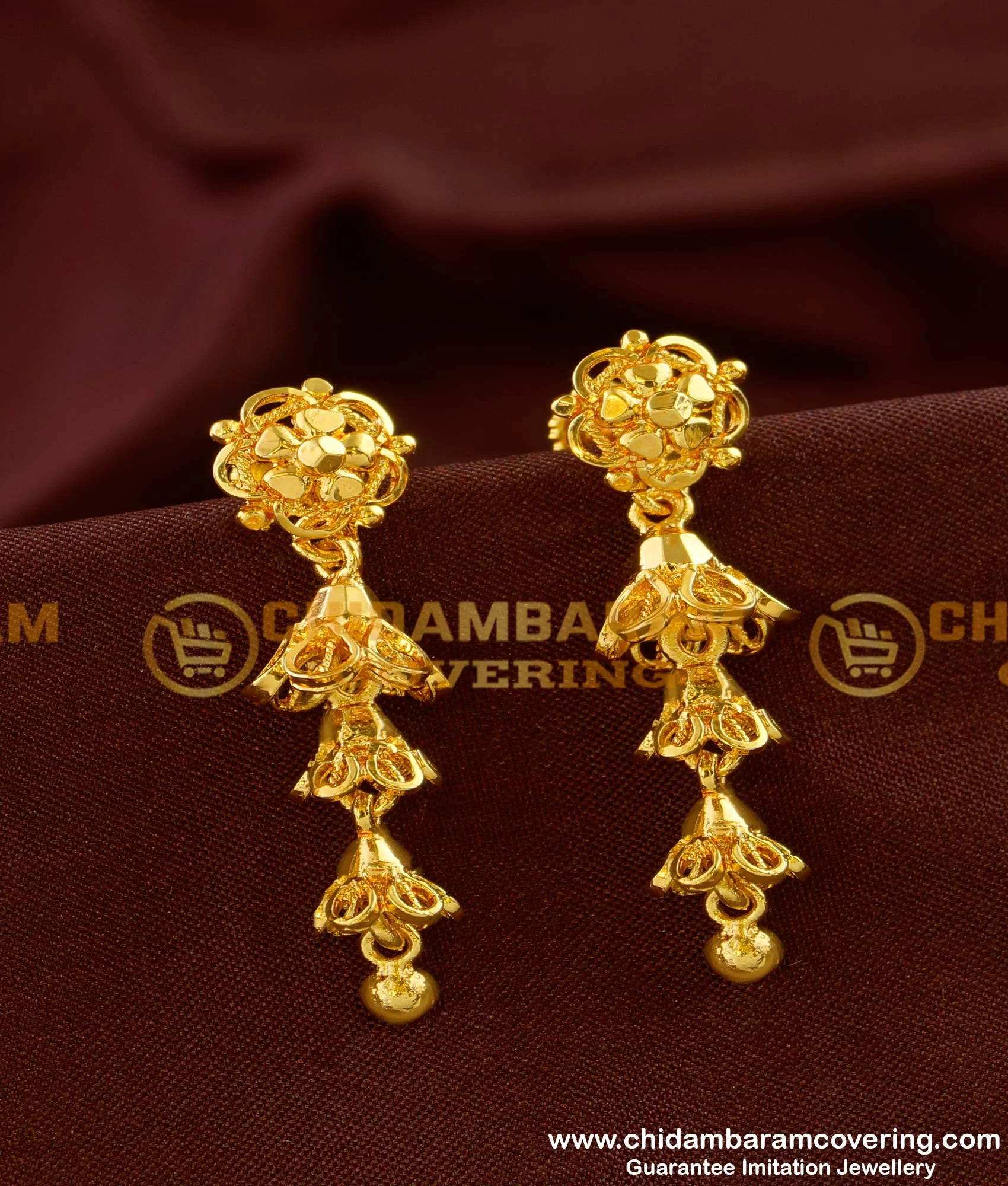 Apsara Layered Jhumka Chain Earrings – VOYLLA