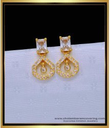 ERG1483 - New Model Gold Plated White Stone Hanging Earrings Online 