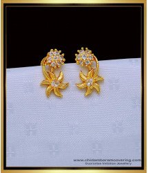 ERG1485 - Cute White Stone Flower Design Daily Use Small Stud Earrings Buy Online  