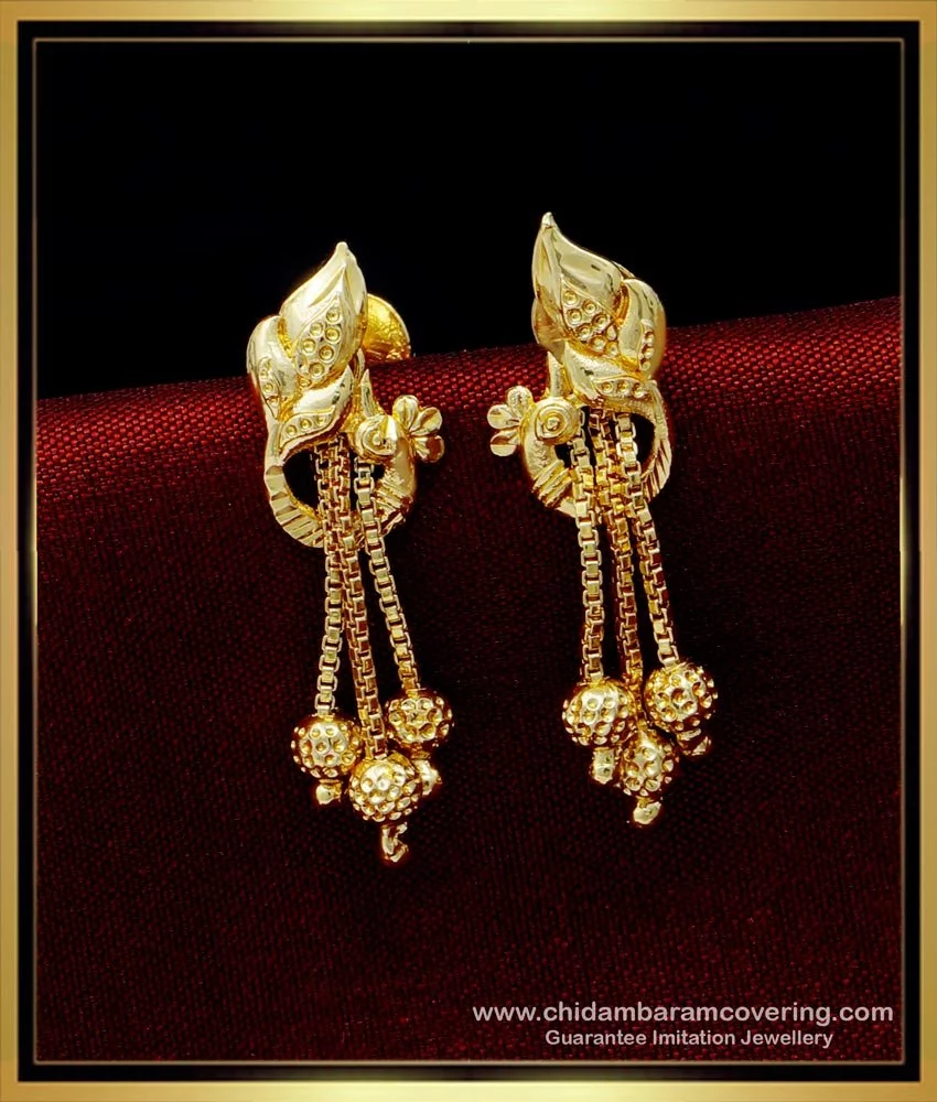 Buy Trendy Peacock Design Daily Use Earring One Gram Gold ...