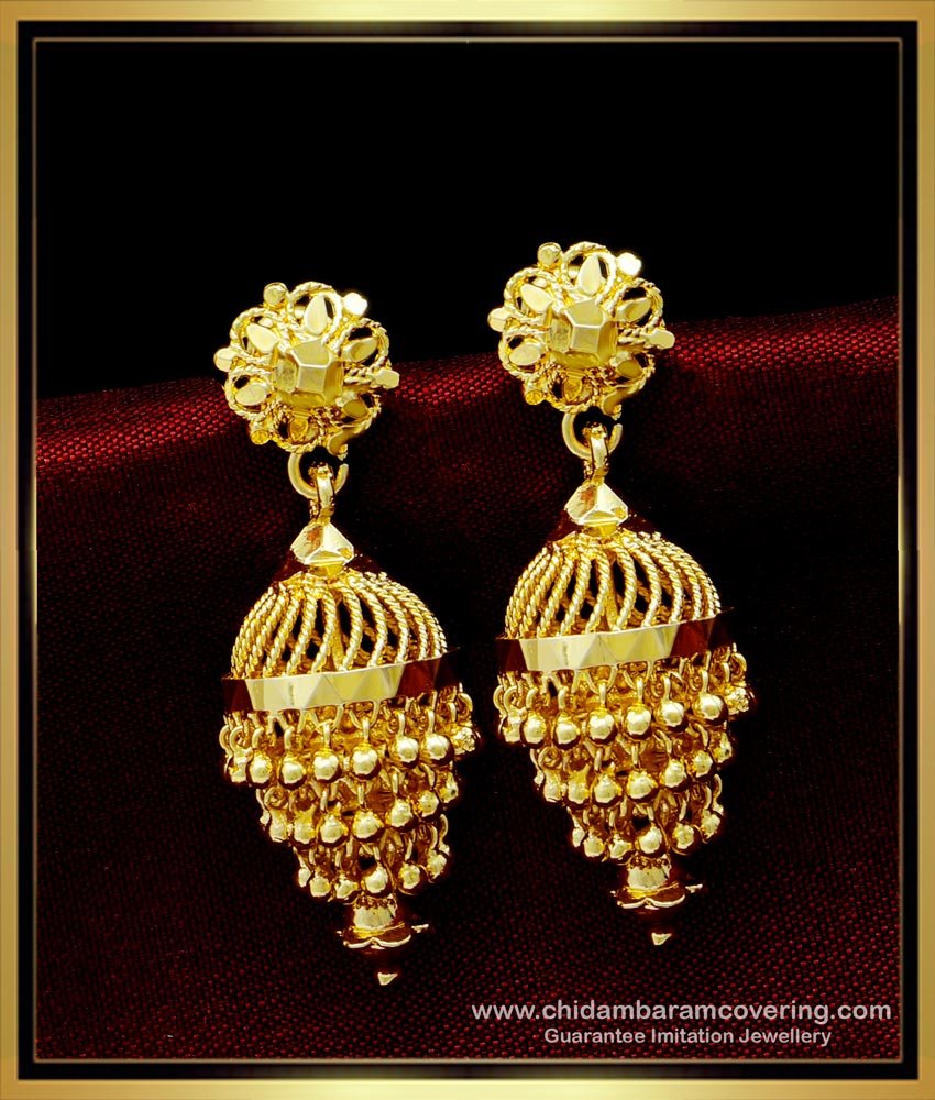 triple jhumka earrings gold, three layer jhumka earrings gold price, gold jhumka earrings with price, gold jhumka earrings online, triple jhumka earrings gold,