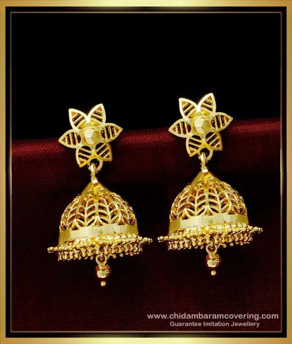 ERG1499 - Latest Jhumkas Earrings One Gram Gold South Indian Jhumkas Online Shopping