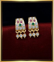 ERG1501 - Simple Gold Earrings Designs Daily Use Impon Stone Studs for Women
