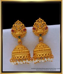 ERG1505 - Traditional South Jewellery Lakshmi Temple Jhumkas for Women 