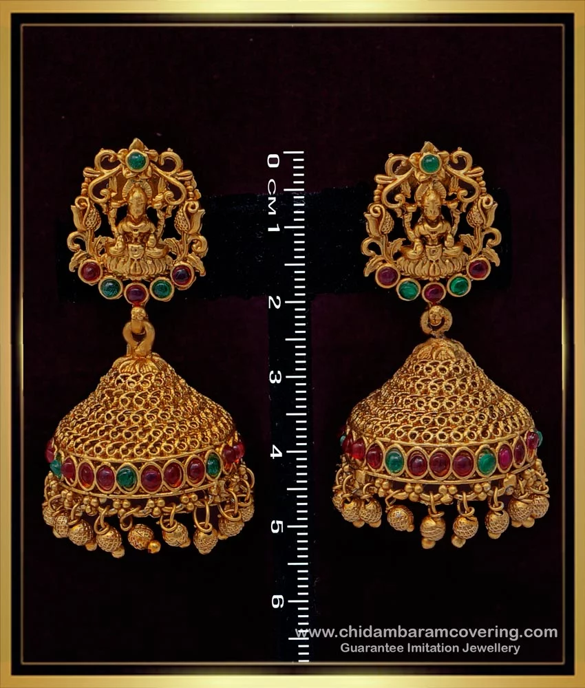 Buy Premium Quality Antique Jewellery Latest Kemp Stone Antique Earrings  Jhumka Collections