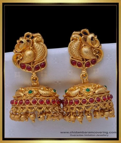 Buy MAHAVIR IMITATION JEWELLERY Oxodise Gold Plated Traditional Ethnic  Collection Big Jhumki Jhumka Earrings For Women And Girls, Medium Black  Online at Best Prices in India - JioMart.