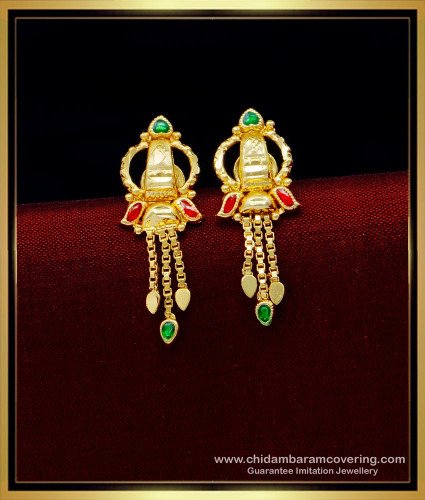 ERG1524 - Gold Forming Light Weight Regular Use Small Stud Earrings Collections Online