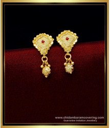 ERG1525 - Latest Small Daily Use Kammal Design Forming Gold Earrings Best Price Online