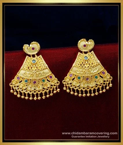 Buy New Model First Quality Forming Gold Multi Stone Gold Earrings Design  for Ladies