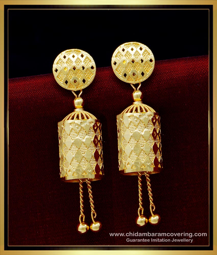 ERG1534 - Unique Gold Plated Jhumkas Earrings Type Latest Danglers Jhumkas for Women 