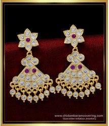 ERG1536 - 1 Gram Gold Plated Ad Stone Impon Earrings Online Shopping