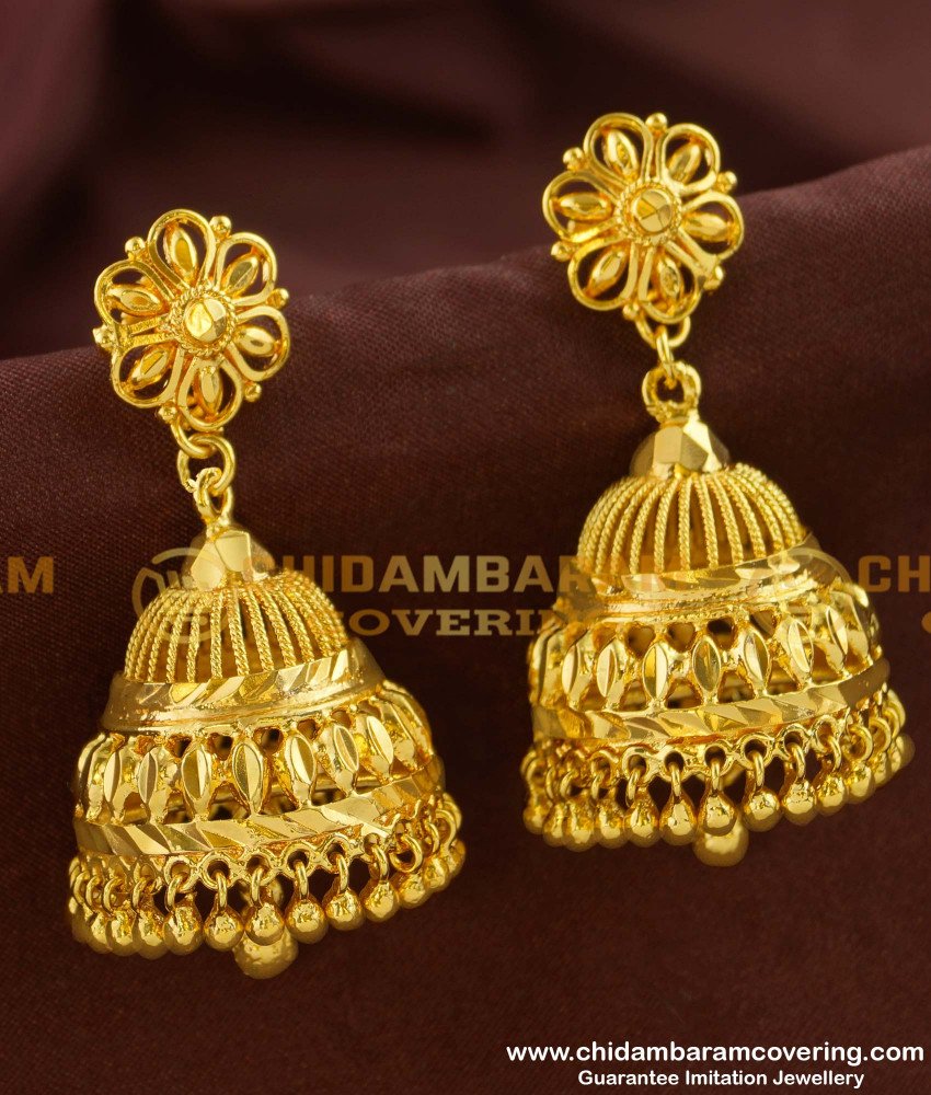ERG155 - New Collection Big Size Jhumkas Earrings Designs Indian Jewelry Online