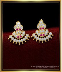 ERG1561 - Attractive 5 Metal Gold Look Stone Earrings Impon Kammal Online Shopping