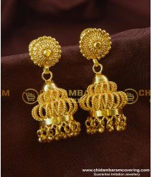 ERG189 - First Quality Fashionable Jhumkas Earing One Gram Gold Jewellery Online