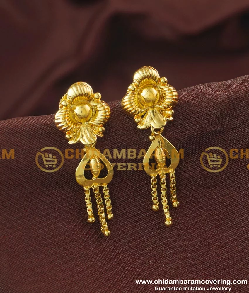 ERG094 – Unique Design Earring For Women Micro Plating Jewelry - Buy  Original Chidambaram Covering product at Wholesale Price. Online shopping  for guarantee South Indian Gold Plated Jewellery.