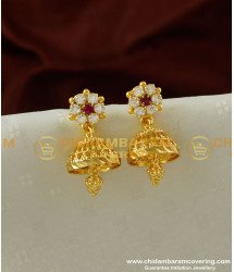 ERG221 - New Arrival Gold Design Stone Jhumka Earing One Gram Gold Jewellery