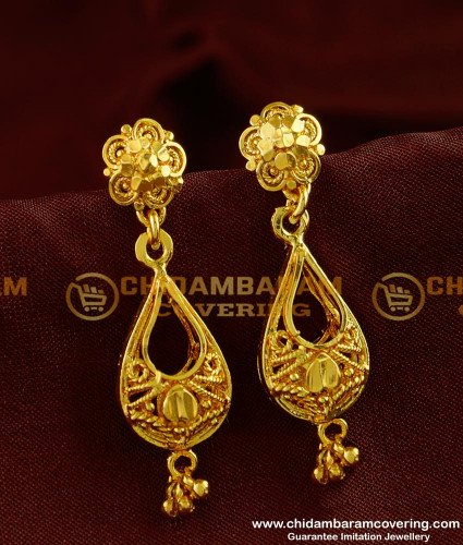 ERG253 - Stunning Gold Earring Design One Gram Guarantee Earrings Online