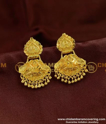 Gold polish necklace with long rice pearls, kasu coins & gundu bead dr –  House of Taamara