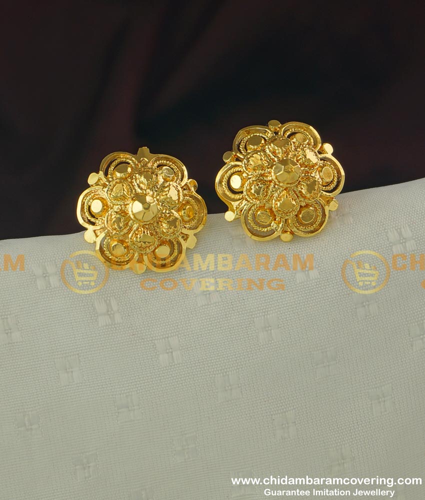ERG313 - Classical Design Flower Stud Gold Covering Jewelry for Women