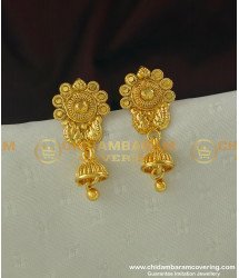 ERG315 - Beautiful Flower Design Gold Plated Jhumka Jewellery Designs Online Shopping
