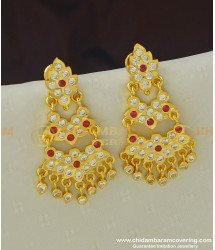 ERG320 - Impon 3 Step Real Gold Design Guarantee Earrings for Wedding