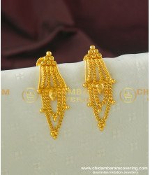 ERG321 - Simple Daily Wear Light Weight Earring Designs One Gram Gold Buy Online