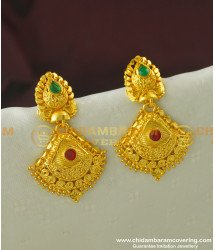 ERG327 - Trendy Gold Finish Forming Gold Inspired Stone Earrings for Women