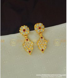 ERG379 - Traditional Five Metal Gold Design Stone Danglers Impon Earrings Best Price Buy Online