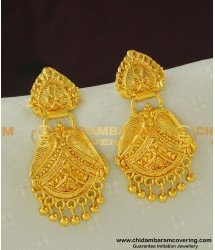 ERG390 - Traditional Kerala Gold Design Dangler Gold Plated Earring Collection Online